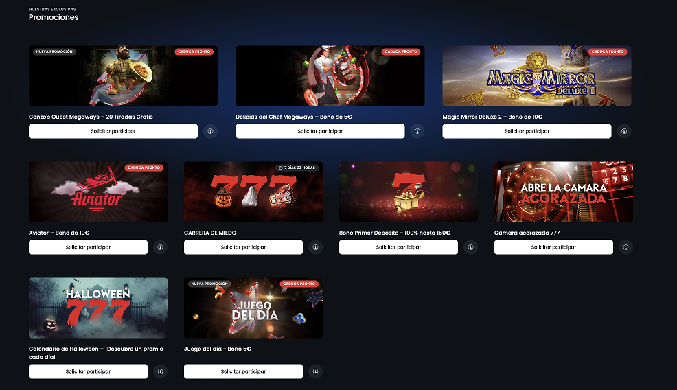 Promociones vigentes en uno de los mejores casinos online.