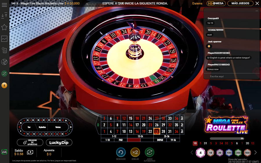Juego en vivo en los casinos con ruleta